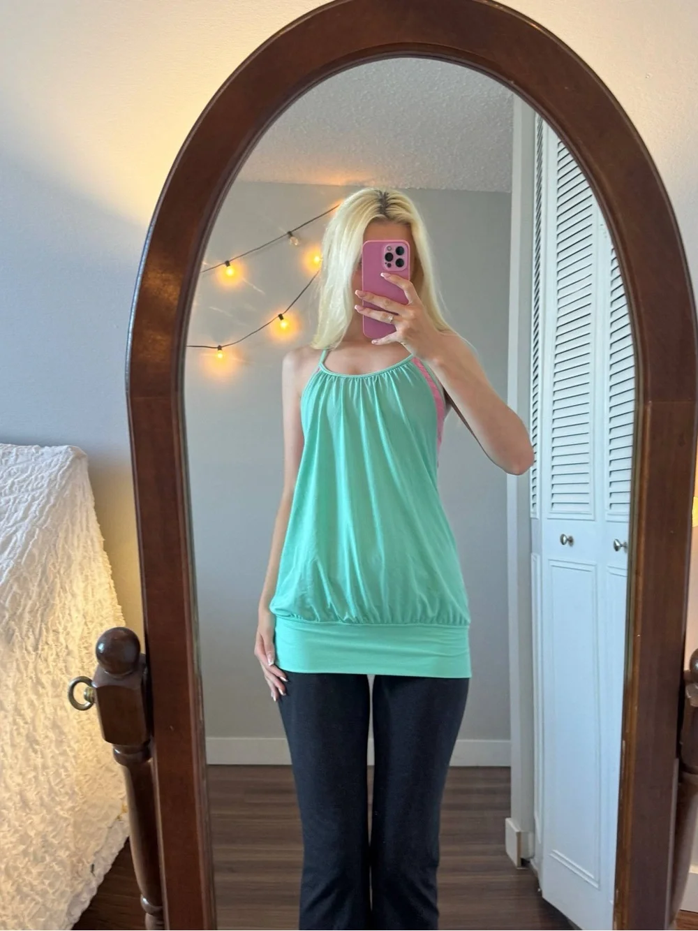lululemon athletica Mint Green Tank with Pink Accent - Picture 4 of 7